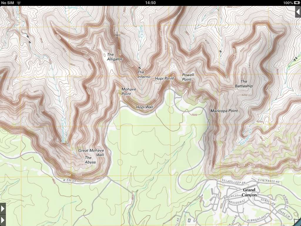 Topographical Map Grand Canyon